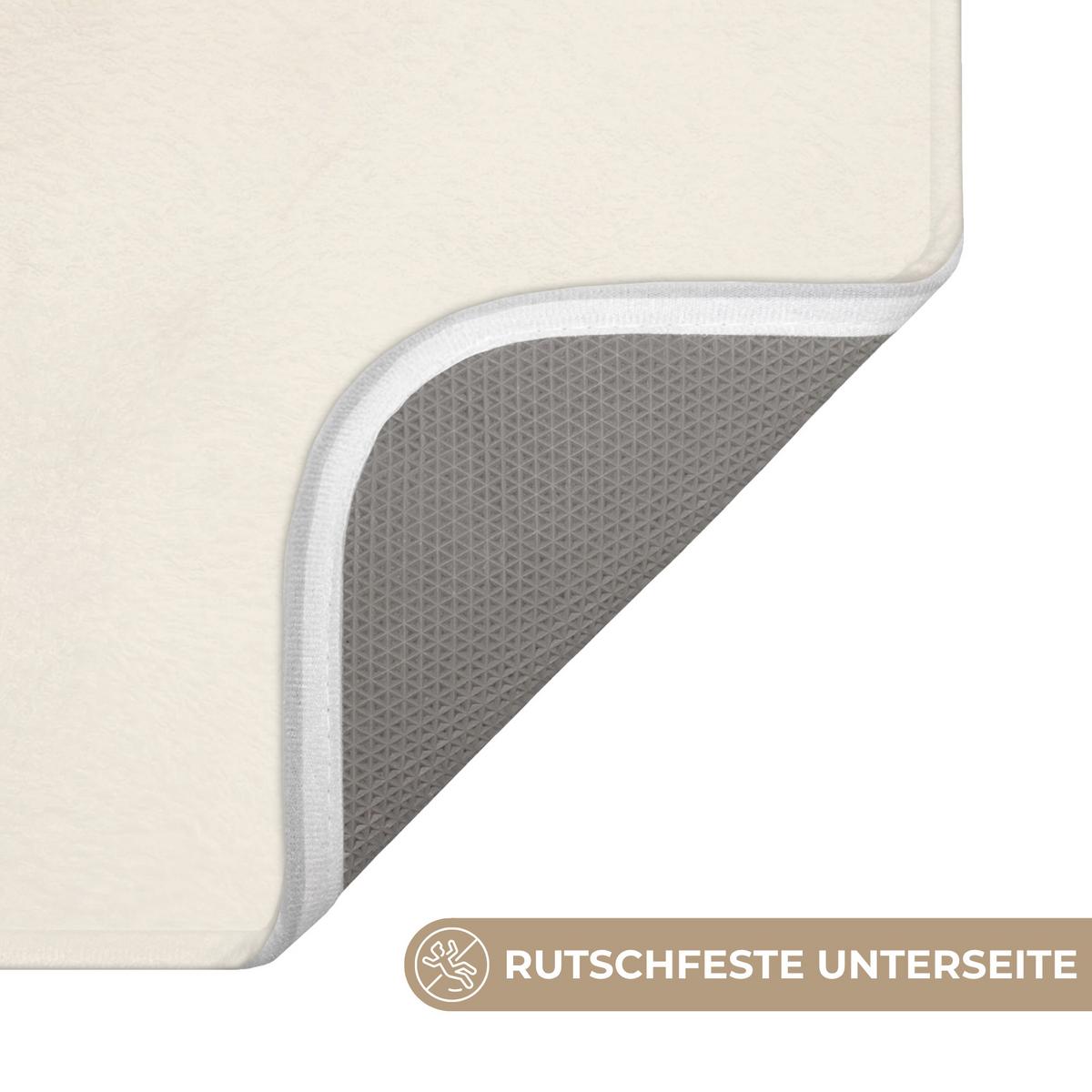 BADEMATTE Japandi - Bambus - Beige 120x60 cm - Ecru, Textil (120/60cm) - OnlyWow