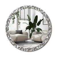 SPIEGEL Rund Ø 100 cm mit Aufdruck - Schwarz, Glas (100/100/0.4cm) - Wallfluent