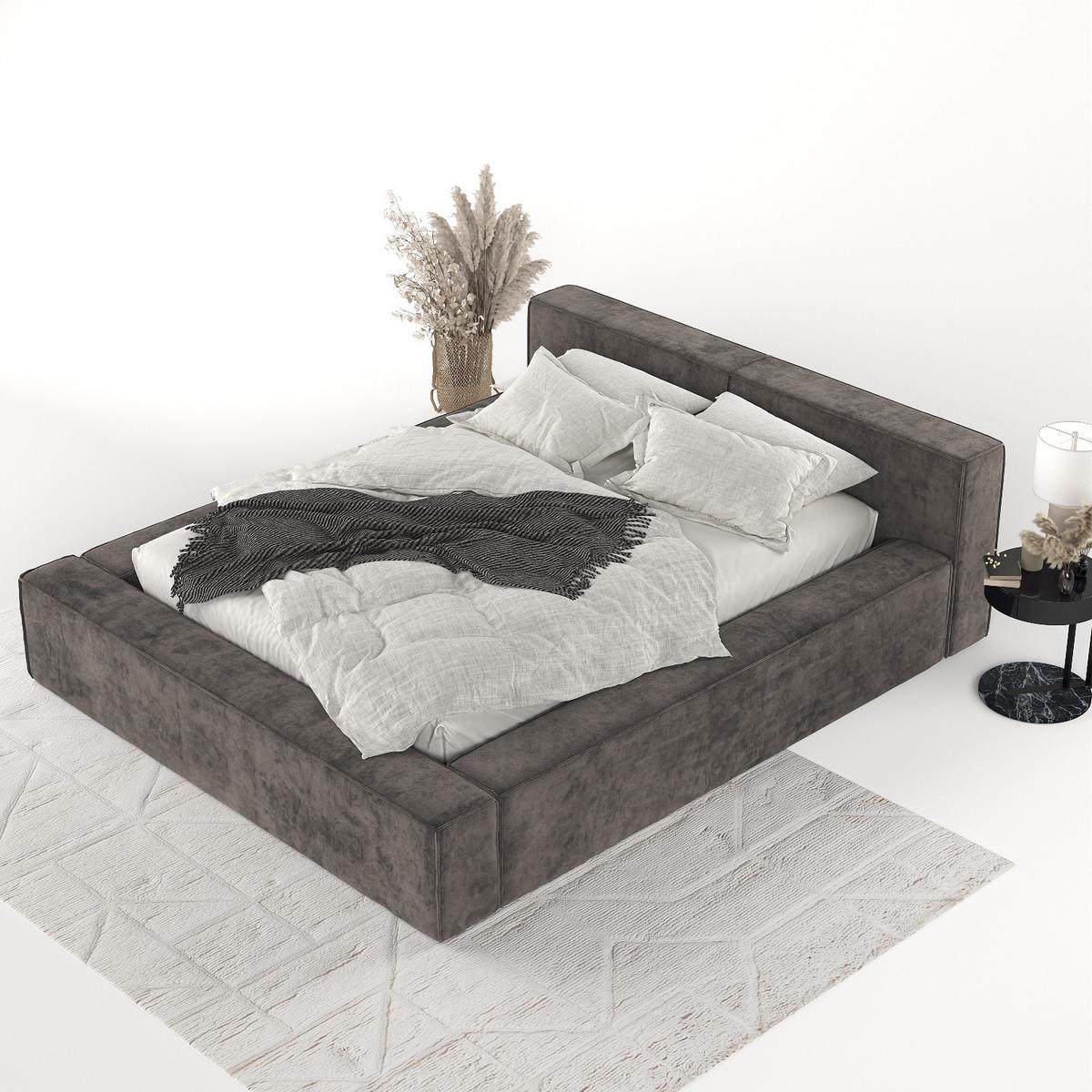 POLSTERBETT Casto mit Stauraum 160/200 cm Braun im Terra NW Stoff - Schwarz/Naturfarben, Holz/Holzwerkstoff (160/200cm) - AltaBeds