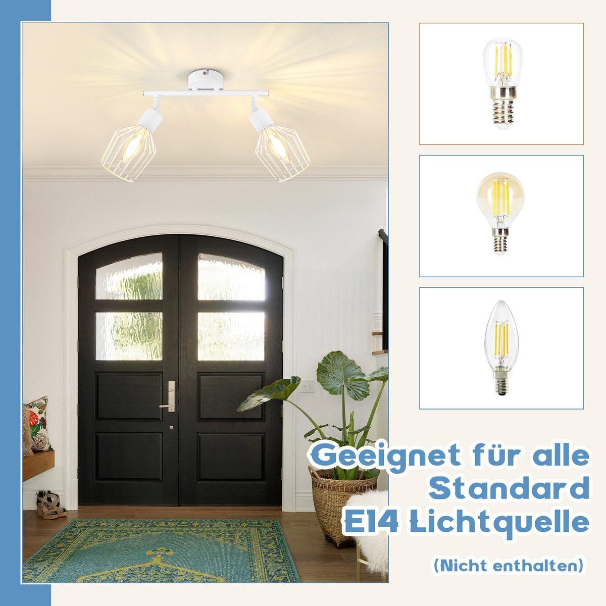 DECKENSTRAHLER Franziska 2-flammig 32/8/10 cm - Weiß, Metall (32/8/10cm) - Nettlife