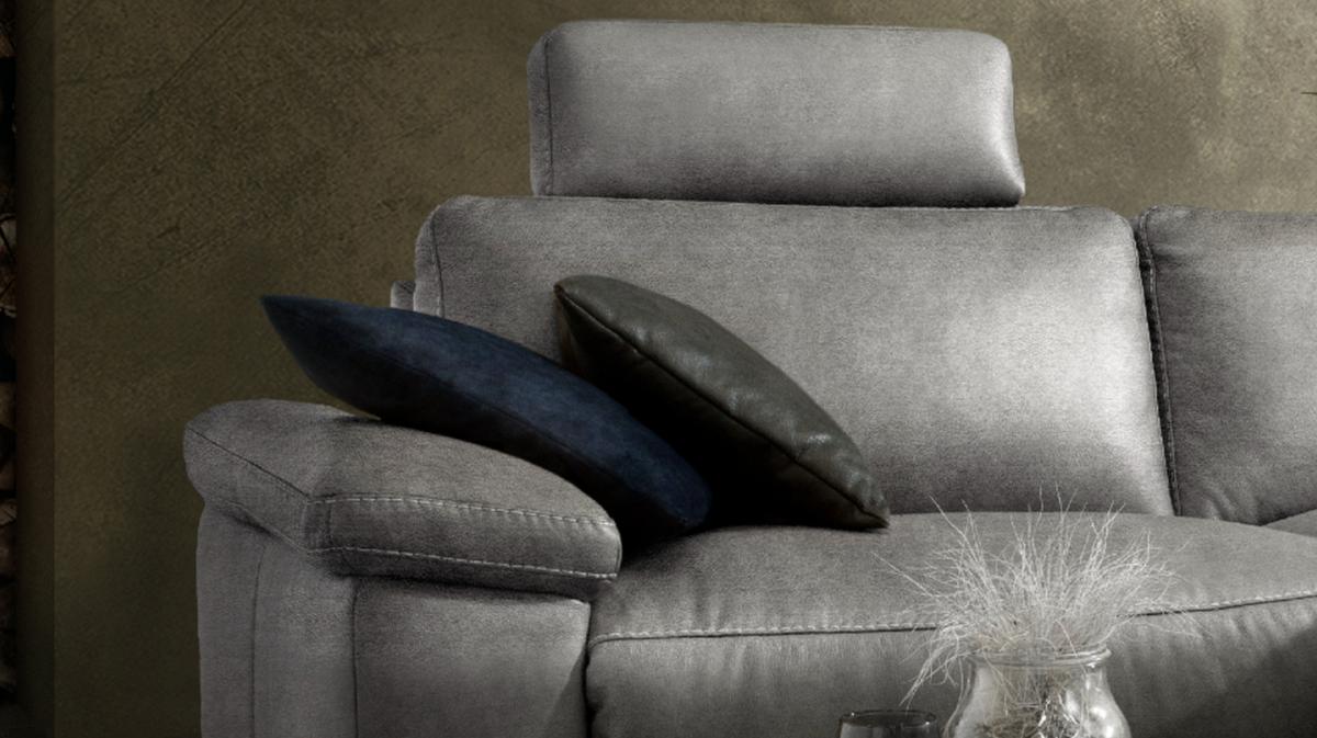 ECKSOFA MOTORISCHER RELAXFUNKTION LOLA Grau Webstoff Relaxfunktion - Schwarz/Grau, Textil (233/178cm) - KAWOLA