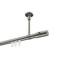 GARDINENSTANGE INNENLAUF Sonette Zoena 480 cm (geteilt in 3 x 160 cm), 1-läufig, 20 mm Ø Edelstahl-Optik - Edelstahlfarben, Metall (480cm) - INTERDECO