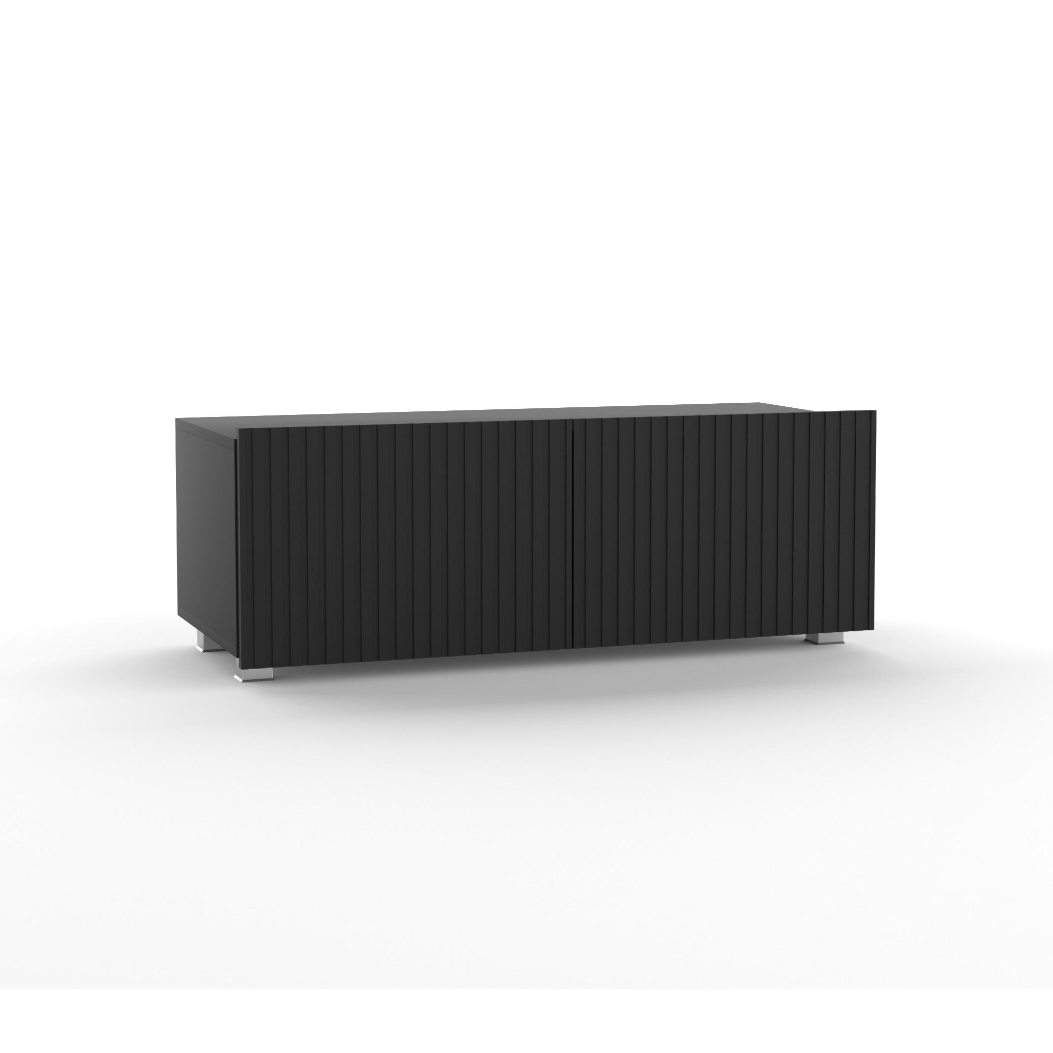 LOWBOARD Kavell mit 2 Türen, 100 cm, stehend/hängend, schwarz matt - Schwarz, Holzwerkstoff (100/37.5/43cm) - Beautysofa