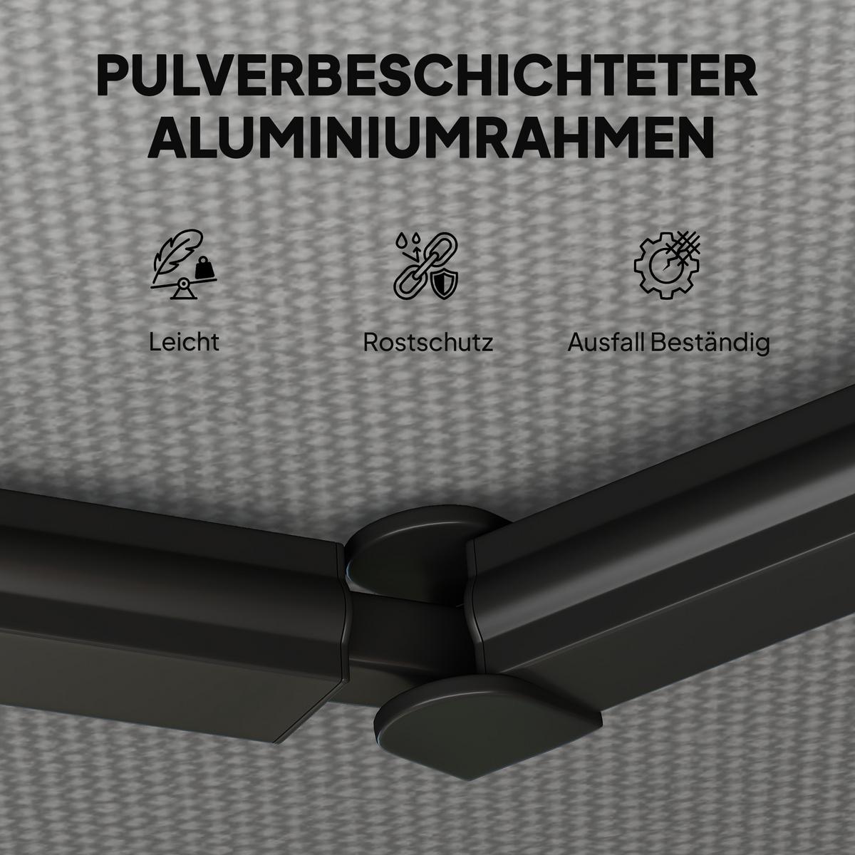 GELENKARMMARKISE Metall Polyester Dunkelgrau - Dunkelgrau, Textil (300/23/350cm) - Outsunny