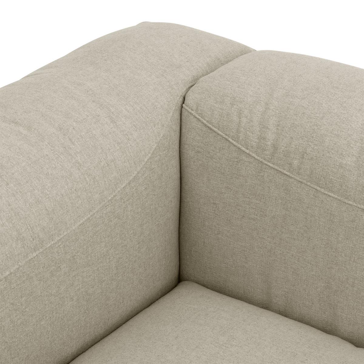 ECKSOFA 3-Sitzer mit Ottomane Kattrina Flachgewebe creme - Creme, Kunststoff (160/275cm) - 58aufmkessel