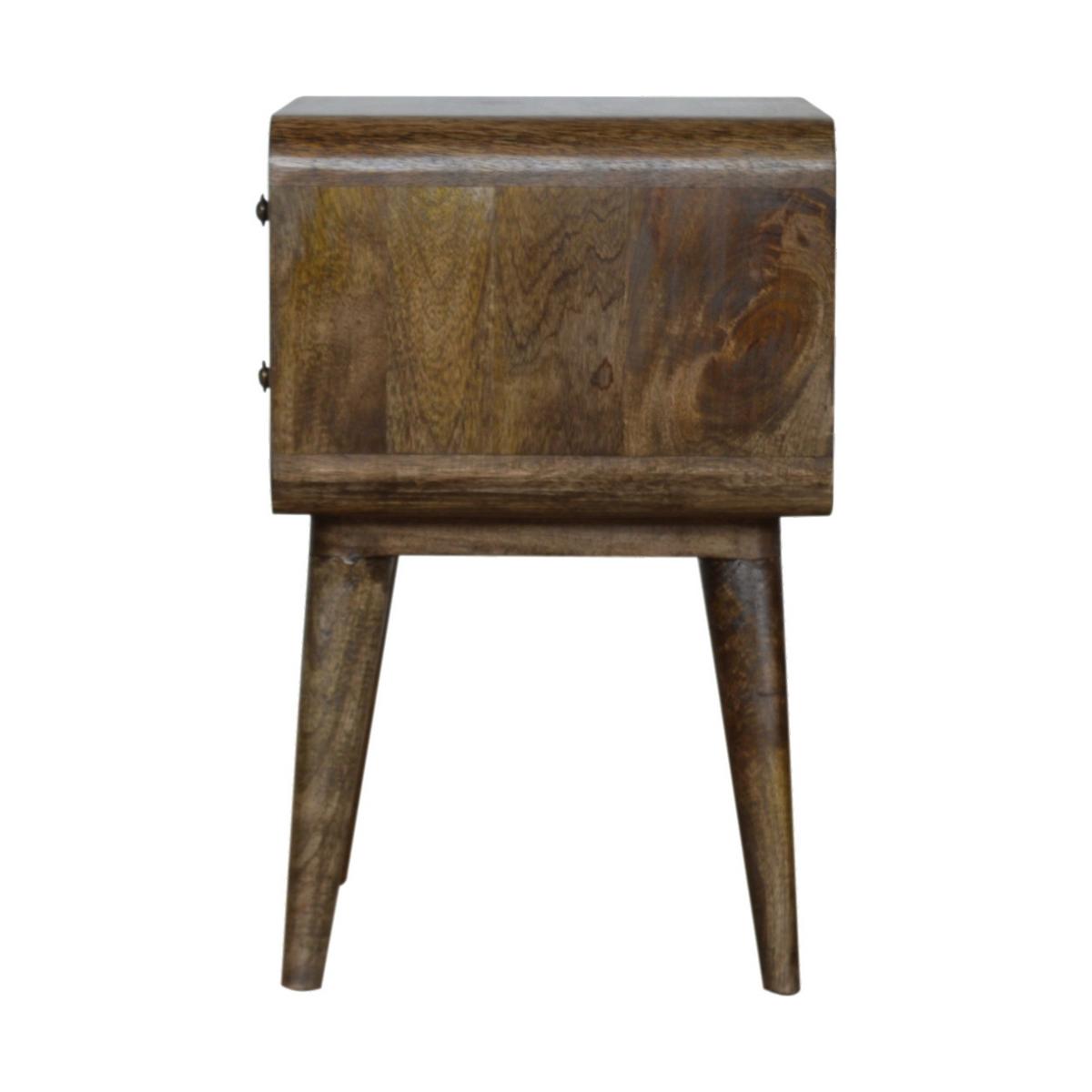 NACHTTISCH Grau gewaschenes Finish, 2 Schubladen, Grau und Braun - Graubraun/Braun, Holz (35/55/45cm) - Artisan Furniture