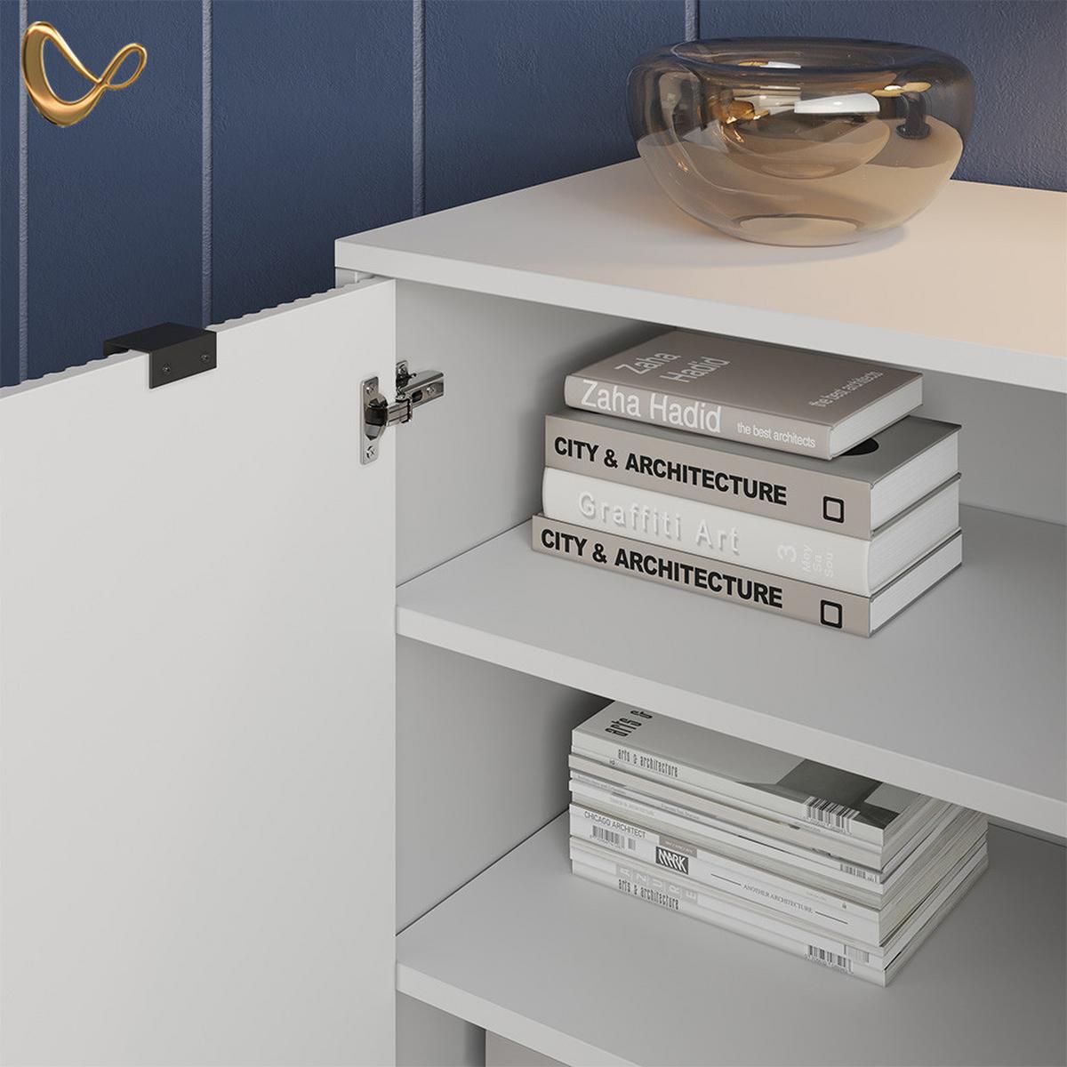 KOMMODE Aterno Weiß mit 2 Türen - Weiß, Holzwerkstoff (42/81.2/80cm) - Livinity®