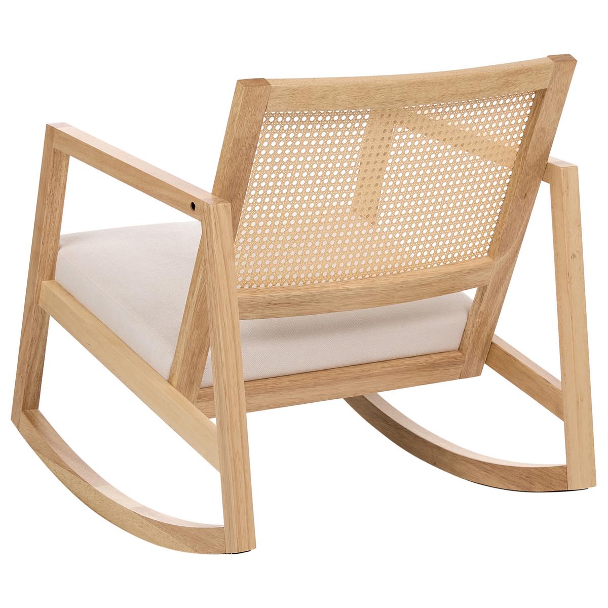 SCHAUKELSESSEL Holz Hellbraun/Hellbeige Leidy - Beige/Braun, Textil (66/75/76cm) - Beliani