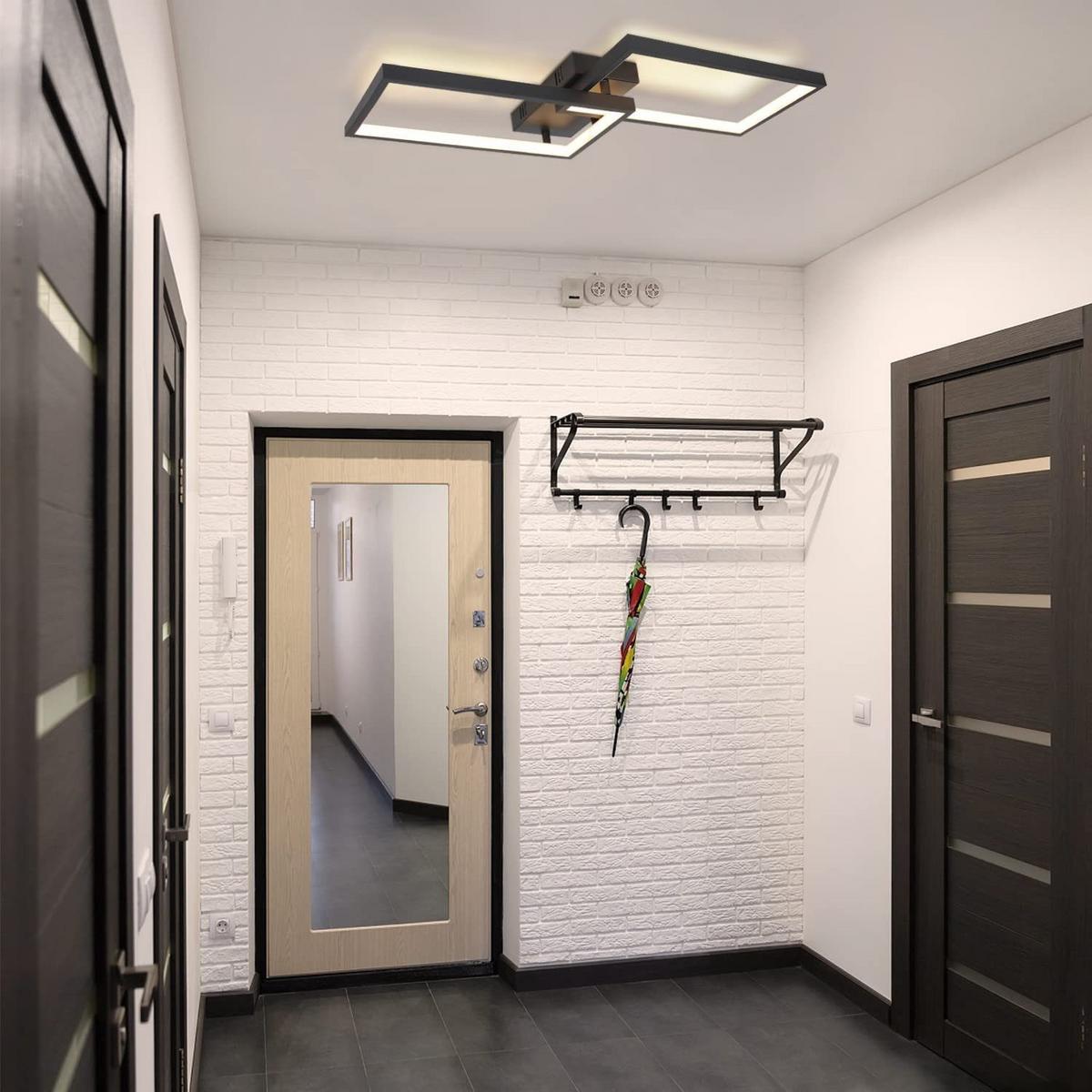 LED-DECKENLEUCHTE Kranzmarck 29/7/60 cm - Schwarz, Metall (60/29/7cm) - ZMH