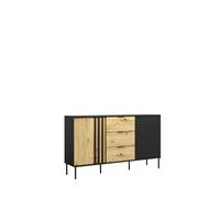 KOMMODE Schwarz, Eiche Artisan 165/92/40 - Schwarz/Eiche Artisan, Holzwerkstoff (165/92/40cm) - RAUMHIRSCH FURNITURE