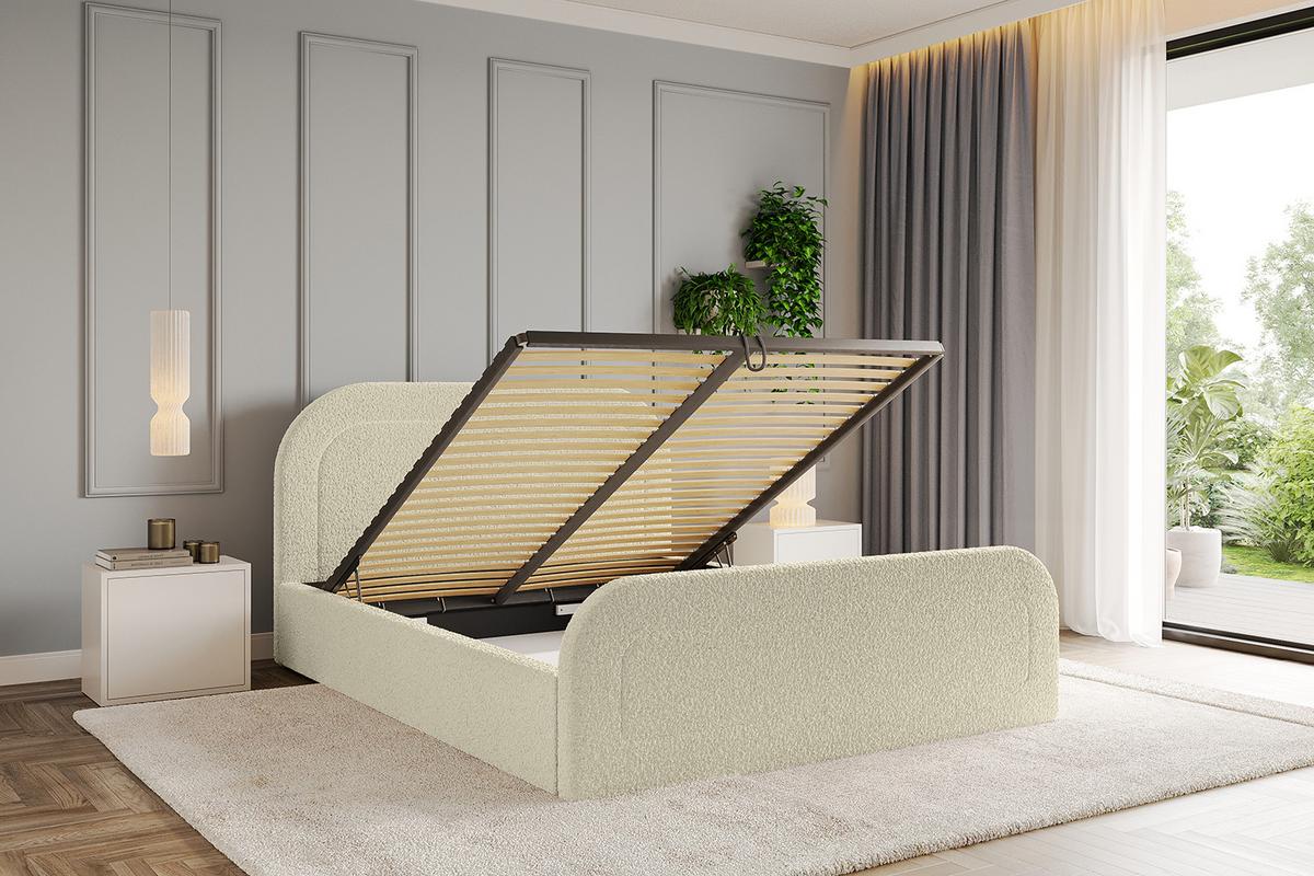 POLSTERBETT mit Bettkasten, Fußteil und Lattenrost, Boxbett ohne Matratze - LERAY-Z 120x200 Beige - Taupe, Holzwerkstoff/Textil (120/200cm) - ALTDECOR