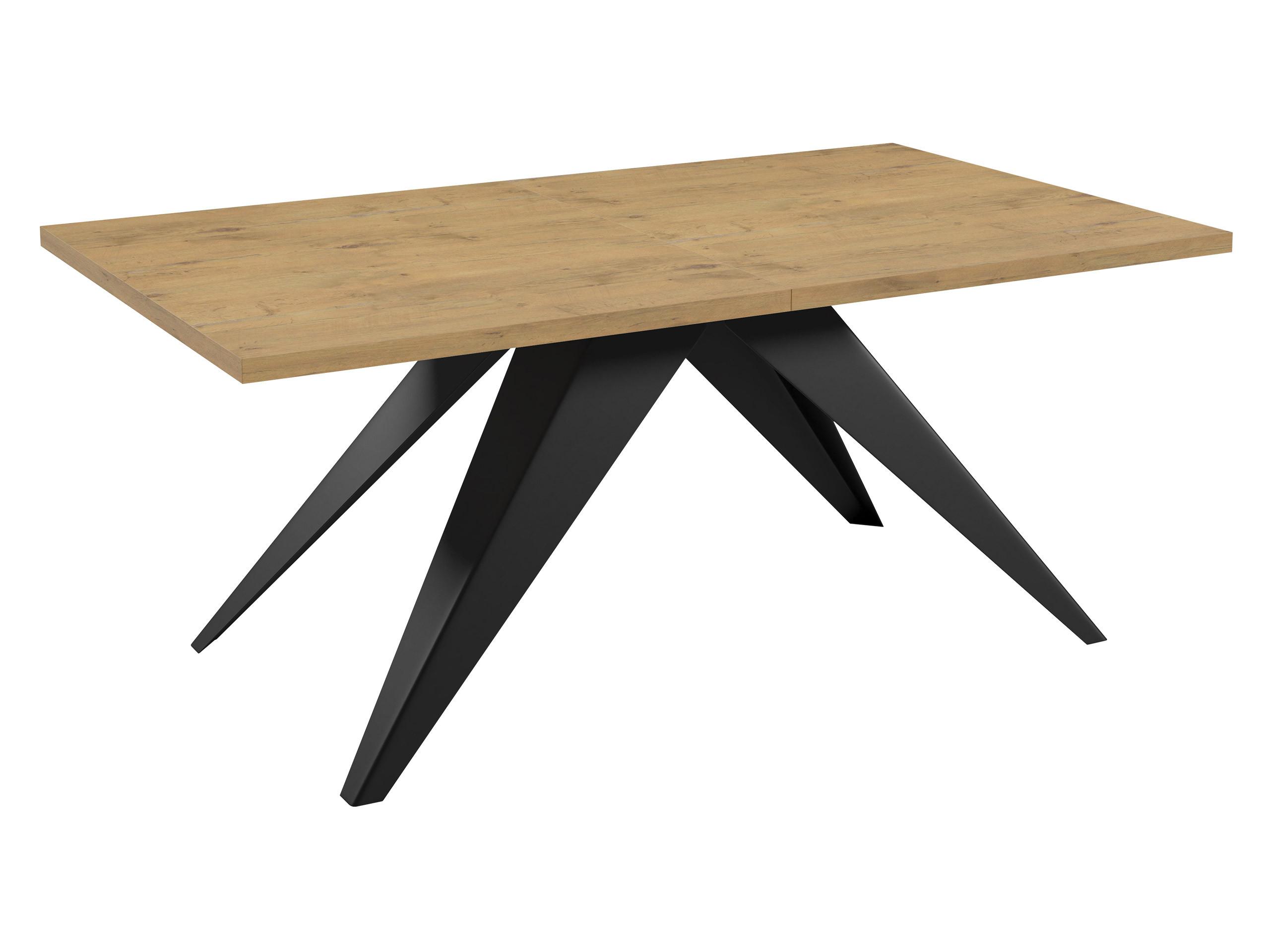 TISCH Vento 100 Ausziehbarer - Schwarz/Naturfarben, Holzwerkstoff/Metall (80/140/76cm) - MIRJAN24