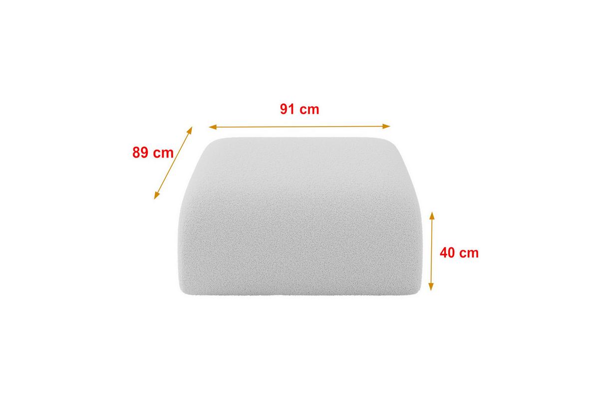 POUF MIRA-PUF 91x89x40 Hellgrau cm Bouclé Modular Sitzhocker - Silberfarben/Hellgrau, Holzwerkstoff/Kunststoff (91/40/89cm) - ALTDECOR