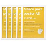 RAHMEN Set mit 48 aus MDF und Acrylglas Schutz und Aussteller für Fotografien, Bilder, Poster, Gemälde, Dekoration für Haus Farbe Weiß A3 - Weiß, Holz (29.7/3cm) - Nacnic
