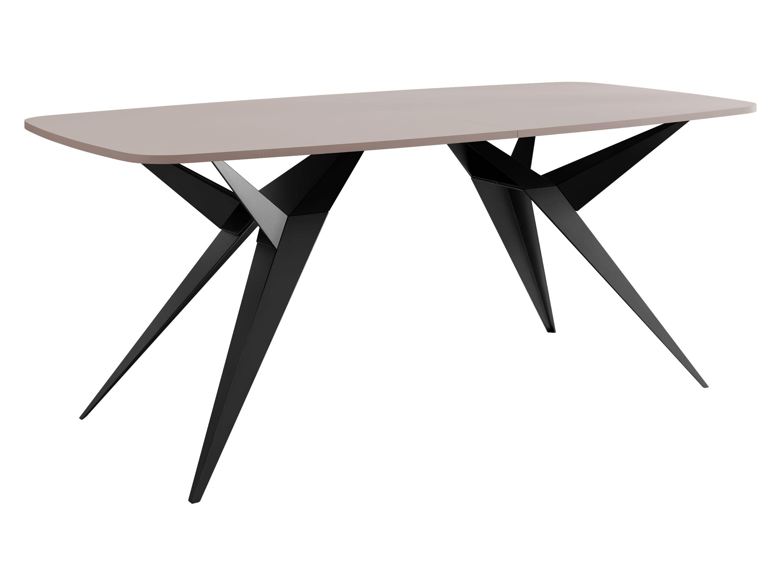 ESSTISCH ausziehbar Axis - Kaschmir/Schwarz, Holzwerkstoff/Metall (90/160/76cm) - MIRJAN24