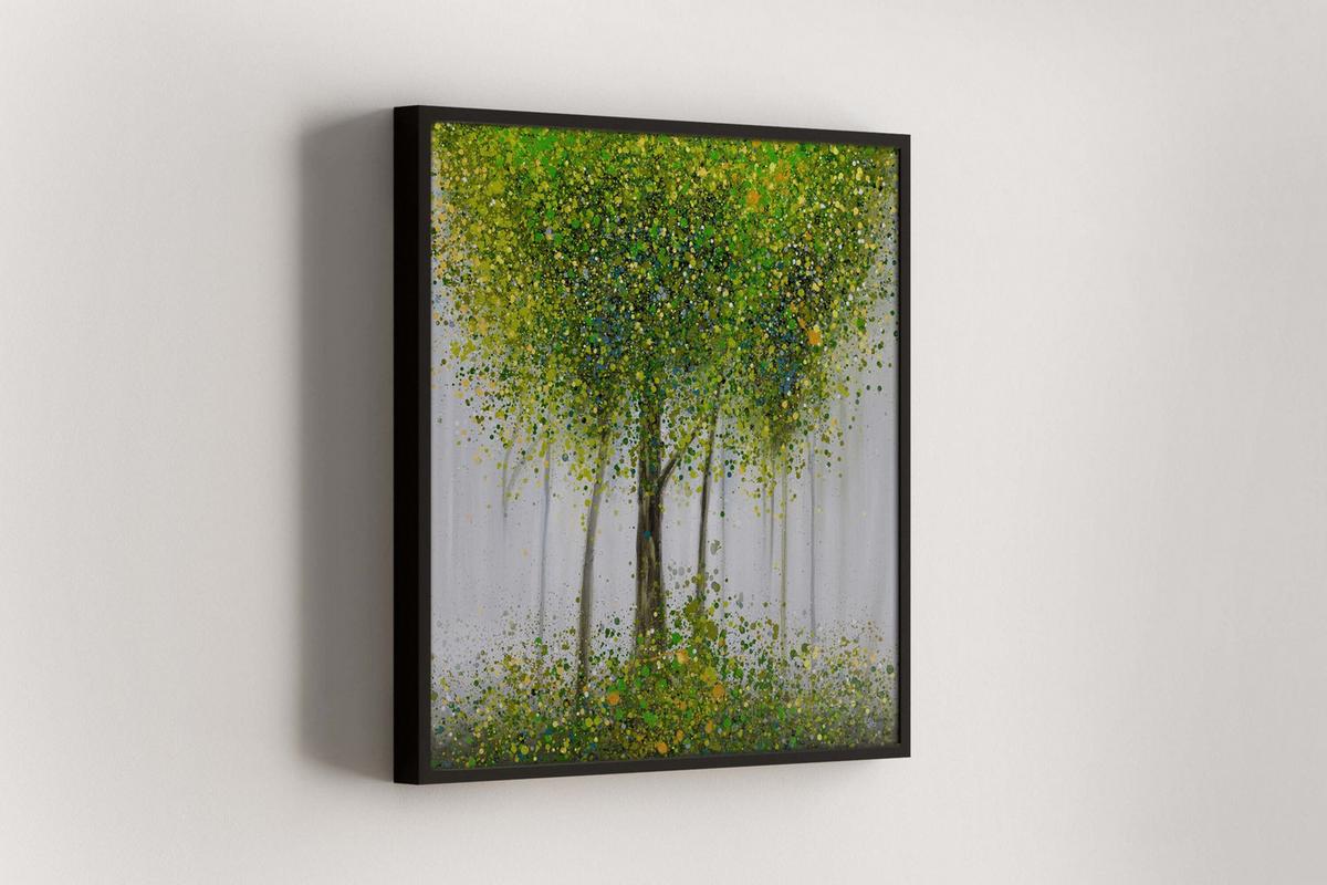 ÖLGEMÄLDE 80/80 cm - Weiß/Grün, Holz/Textil (80/80cm) - KUNSTLOFT