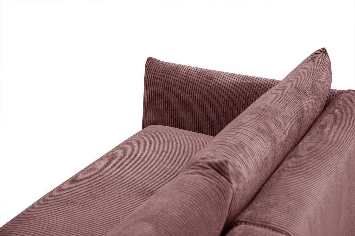 ECKSOFA TAUER 5-Sitzer, altrosa - Altrosa/Schwarz, Holzwerkstoff/Kunststoff (292/174cm) - Wozimo