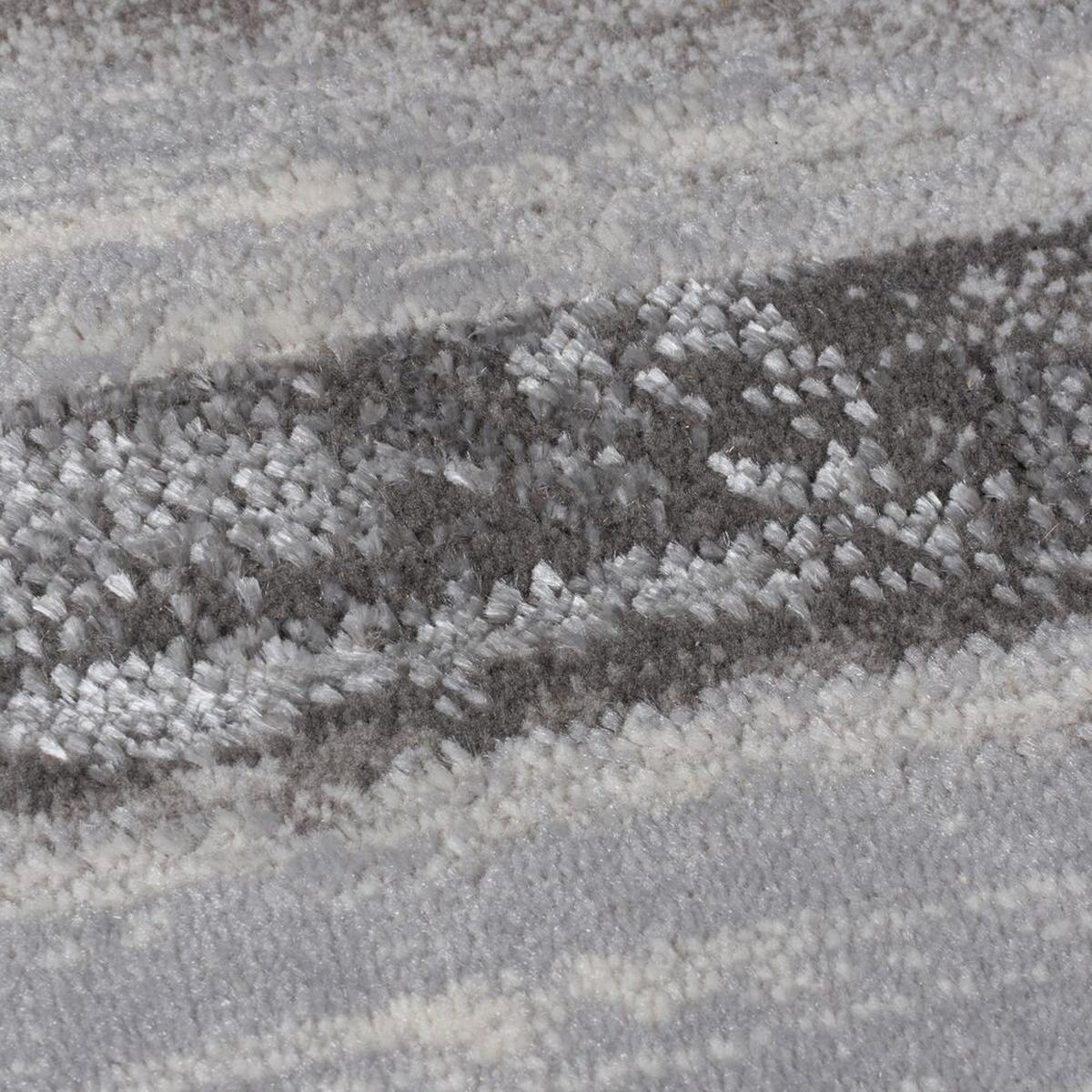 TEPPICH ZENNOR, abstrakt, Silber, 80 x 150 cm - Silberfarben, Textil (80/150cm) - KADIMA DESIGN