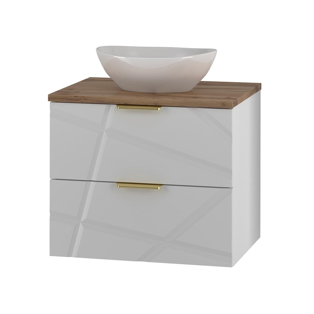 WASCHTISCH 60.6cm Aurora Weiß - Weiß, Holzwerkstoff (60.6/52.2/46.5cm) - Petits-meubles