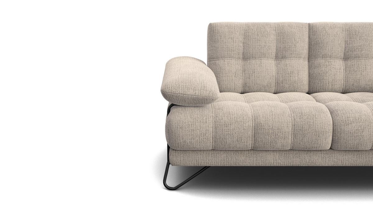 SOFA BUBBARA 2-Sitzer, beige - Beige/Schwarz, Holz/Textil (185/87/96cm) - Wozimo