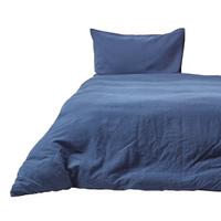 BETTWÄSCHE Leinen - Dunkelblau, Textil (135/200cm) - Homescapes