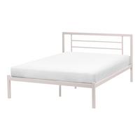 BETT mit Lattenrost 120/200 Stahl Hellbeige Cusset - Beige, Metall (120/200cm) - Beliani