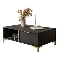 COUCHTISCH LARETTO mit Schublade anthrazit - Schwarz, Holzwerkstoff (60/97/38.4cm) - Lookway