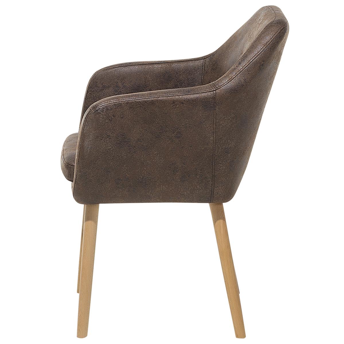 ESSZIMMERSTUHL Kunstleder Braun Yorkville - Dunkelbraun, Holz/Textil (56/82/62cm) - Beliani