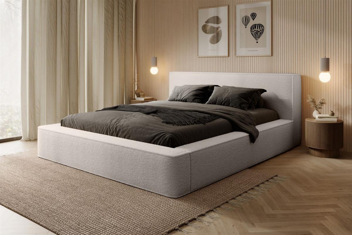 POLSTERBETT Omaha In Euphoria - Creme, Holzwerkstoff/Textil (140/200cm) - Fun Möbel