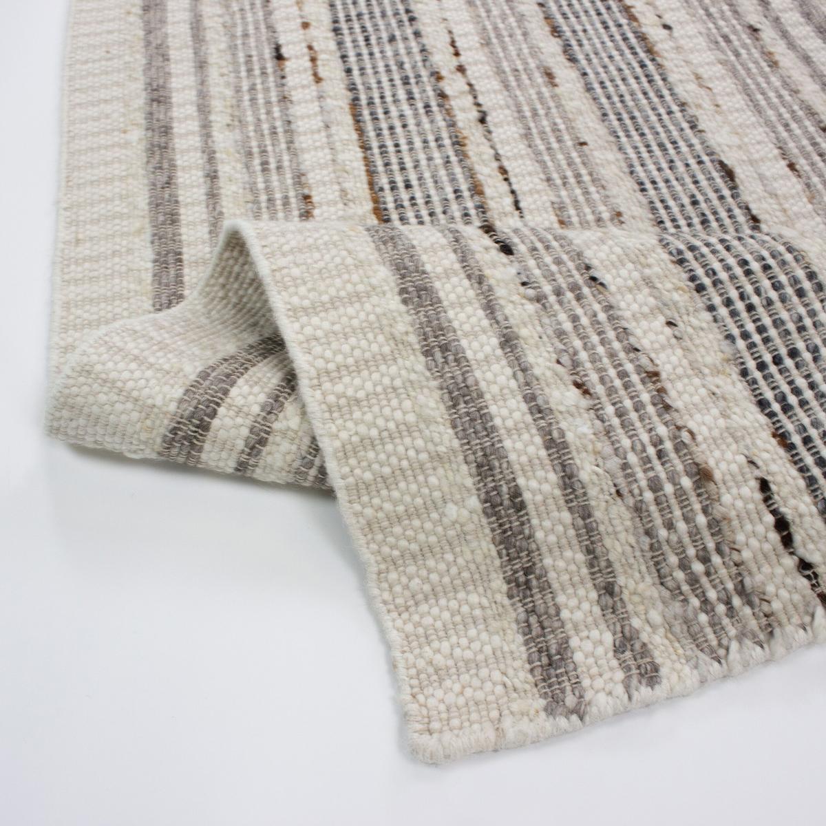 WOLLTEPPICH handgewebt HYTHE, gestreift, Natur, 200 x 300 cm - Beige, Textil (300/200cm) - KADIMA DESIGN