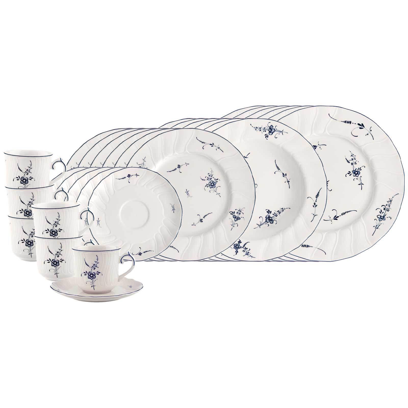 KOMBISERVICE Vieux Luxembourg weiß-blau 30-tlg. - Blau/Weiß, Keramik (2/2/2cm) - Villeroy & Boch