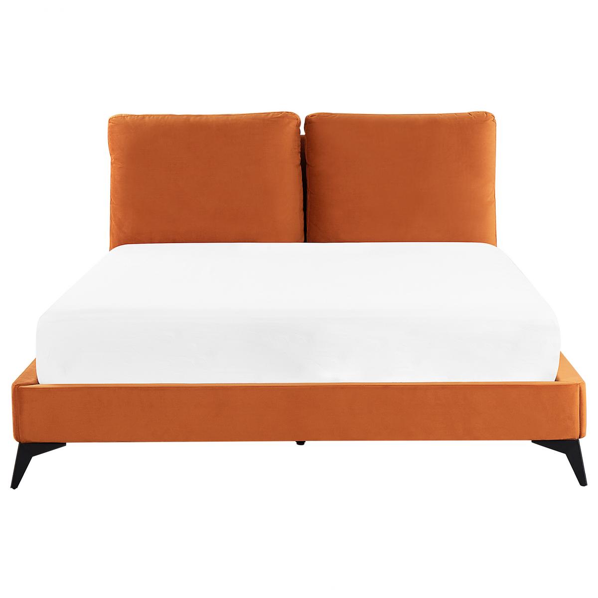 POLSTERBETT 160/200cm Orange Melle - Orange, Textil (160/200cm) - Beliani