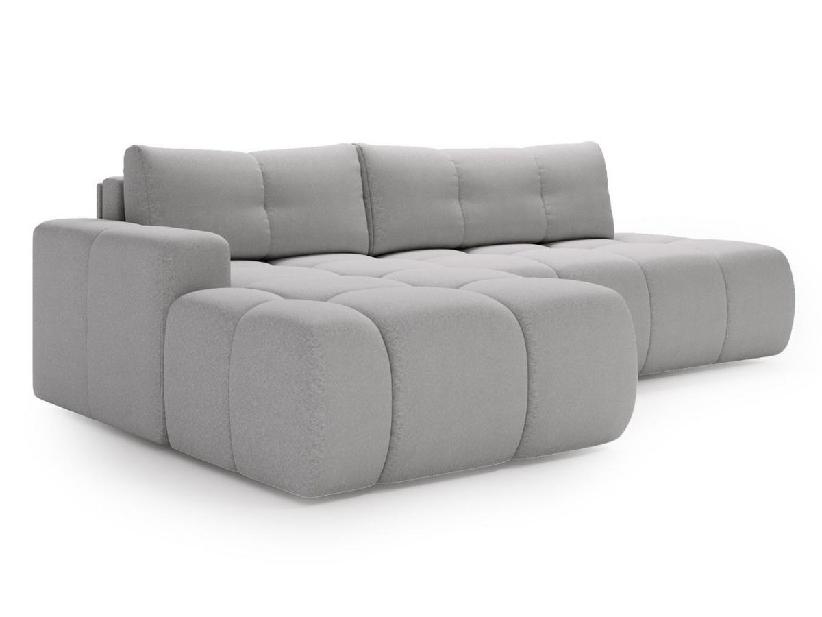 ECKSOFA Montero Bouclé-Stoff Grau Rechts - Grau, Holz/Textil (280/177cm) - Graingold