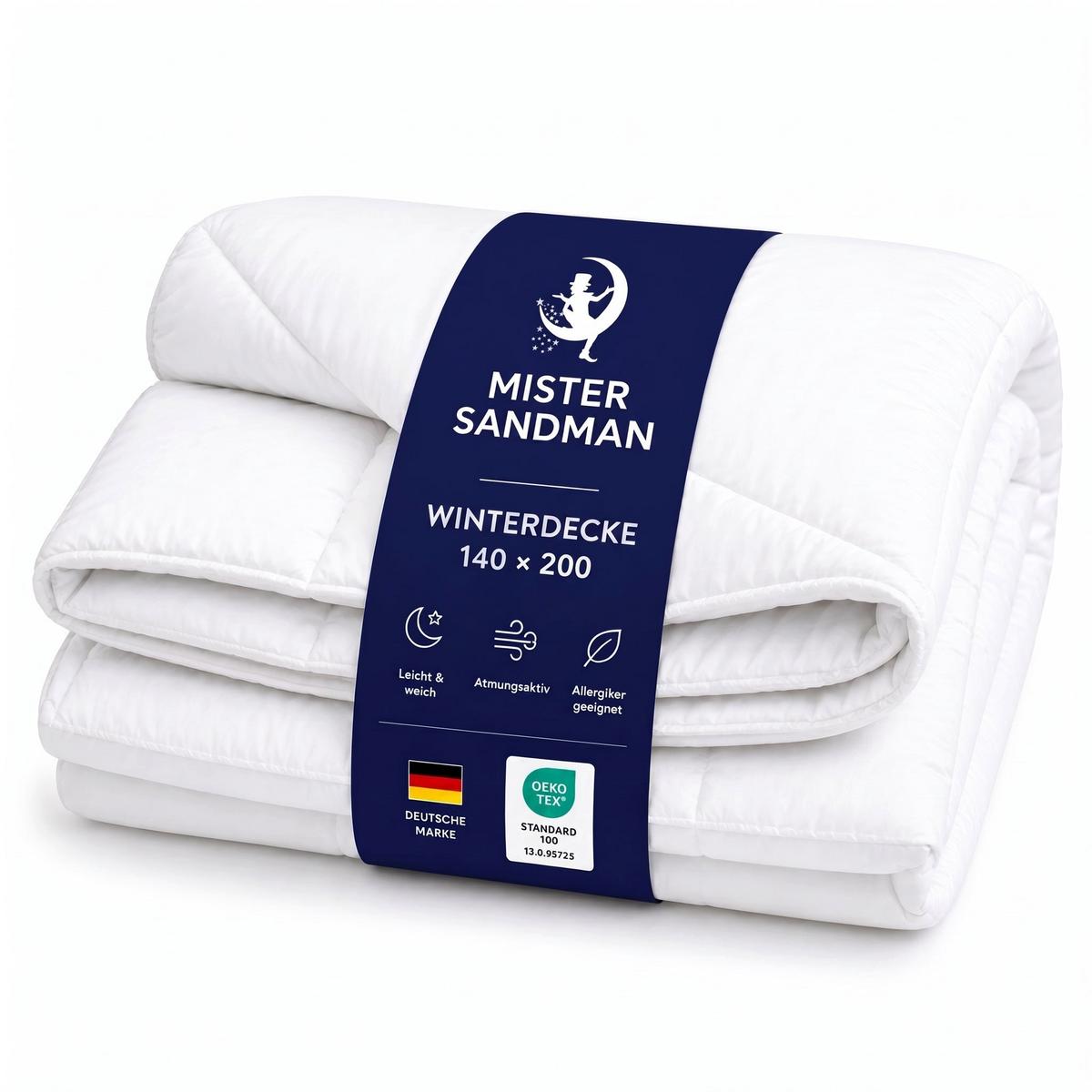 WINTERBETTDECKE 140x200 cm – warme Bettdecke mit Hohlfaserfüllung & Mikrofaserbezug - Weiß, Textil (140/200cm) - Mister Sandman