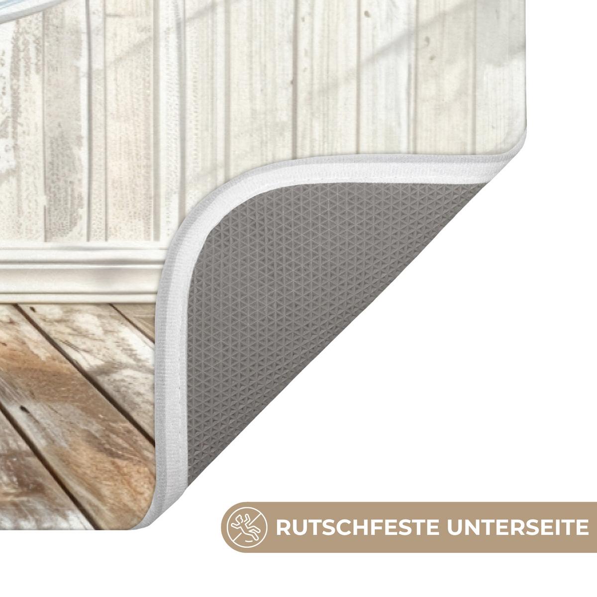 BADEMATTE Esel - Tiere - Badewanne - Schaumstoff 80x50 cm - Creme, Textil (80/50cm) - OnlyWow