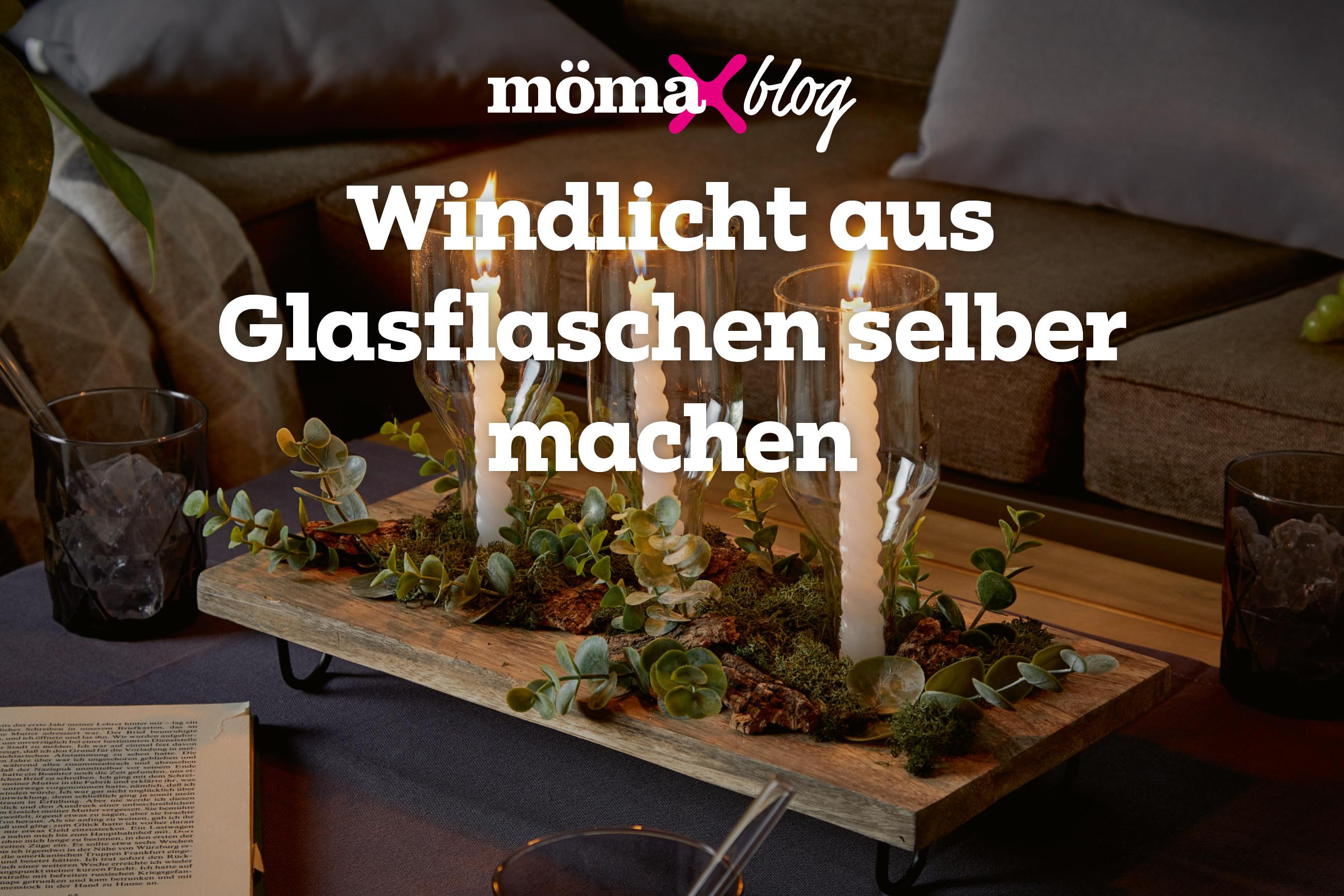 Windlicht aus Glasflaschen selber machen