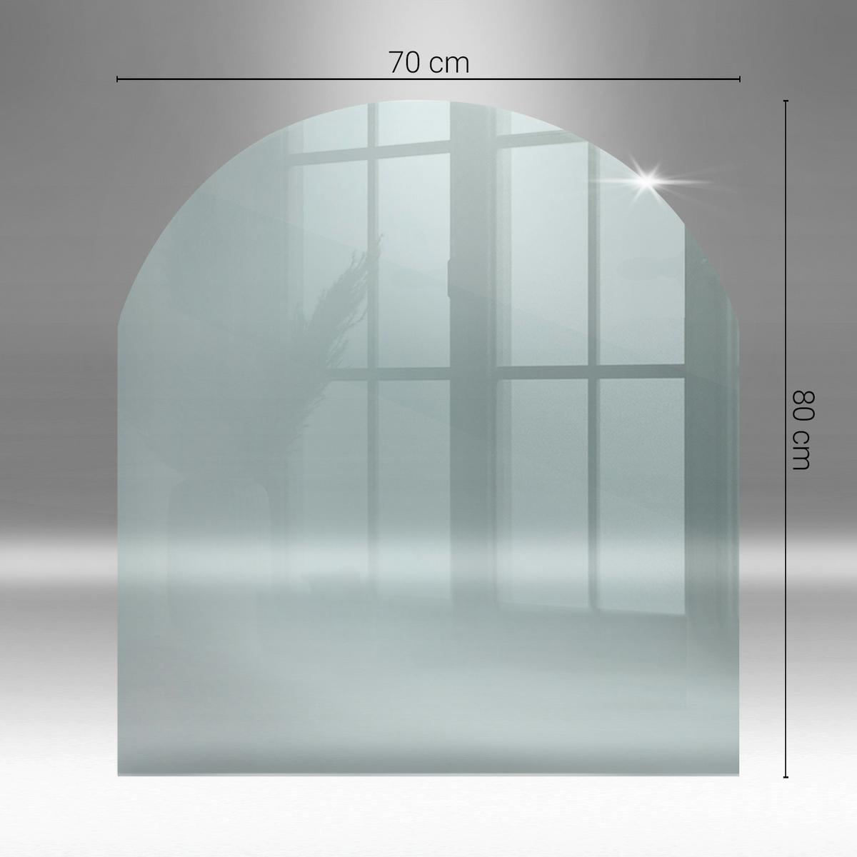 GLASPLATTE für Kamin transparent 80x70 cm - Transparent, Glas (80/70/0.4cm) - TULUP