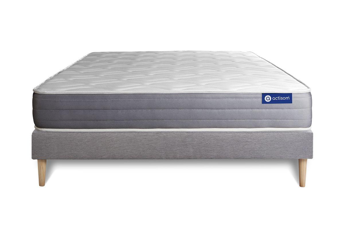BETT Actimemo dream Memory-Schaum 160 x 200 cm h2 - Kit Bettgestell Grau - Beige/Grau, Karton/Holz (160/200cm) - ACTISOM
