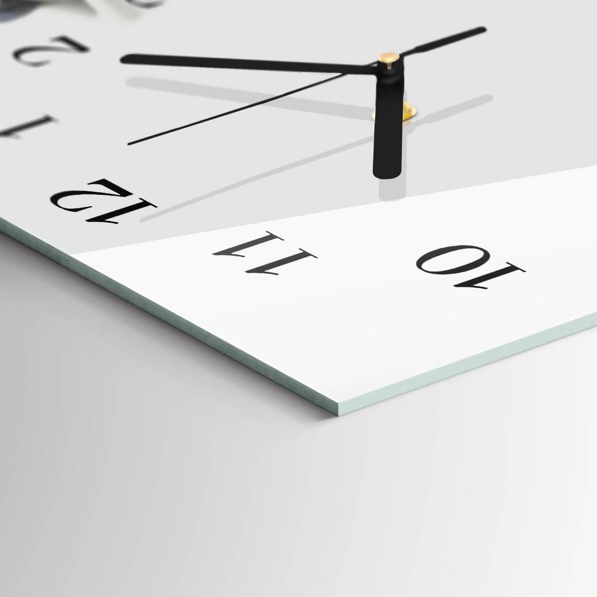 WANDUHR aus Glas 60x30 cm - Beeren - Weiß, Glas (60/30/0.4cm) - TULUP