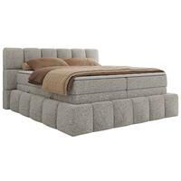 BOXSPRINGBETT NIRA KING 160/200 Hellgrau Strukture - H3 - Hellgrau, Holz/Textil (160/200cm) - MKS