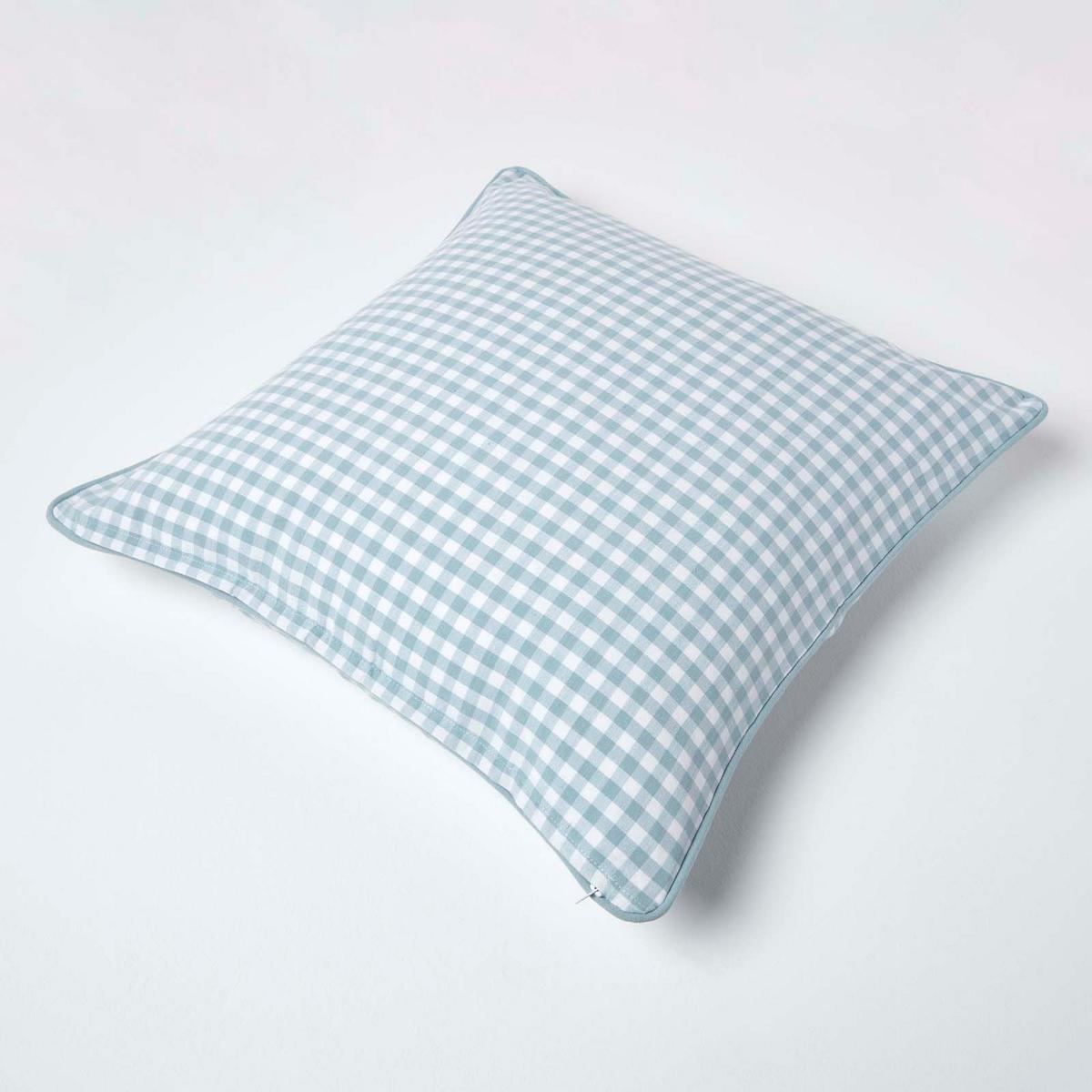 KISSENHÜLLE Vichy-Karo 60/60 cm, 100% Baumwolle - Blau, Textil (60/60cm) - Homescapes