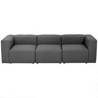 SOFA 3-Sitzer Kattrina Flachgewebe anthrazit - Anthrazit, Kunststoff (100/73/275cm) - 58aufmkessel