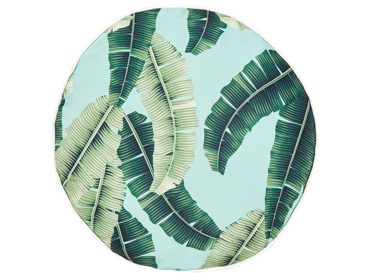 GARTENKISSEN 2er-Set Blattmotiv grün 40 cm Boissano - Hellgrün, Textil (40/40cm) - Beliani