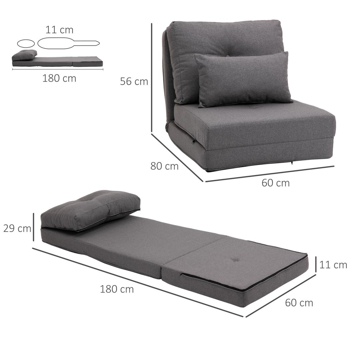 BODENSTUHL, Leinen, Metall, Dunkelgrau - Dunkelgrau, Textil (60/56/80cm) - HOMCOM