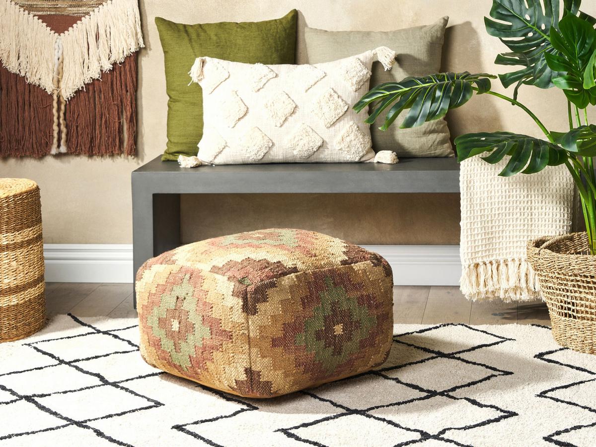 POUF Maguri 50/50/30 cm - Braun, Naturmaterialien (50/30/50cm) - Beliani