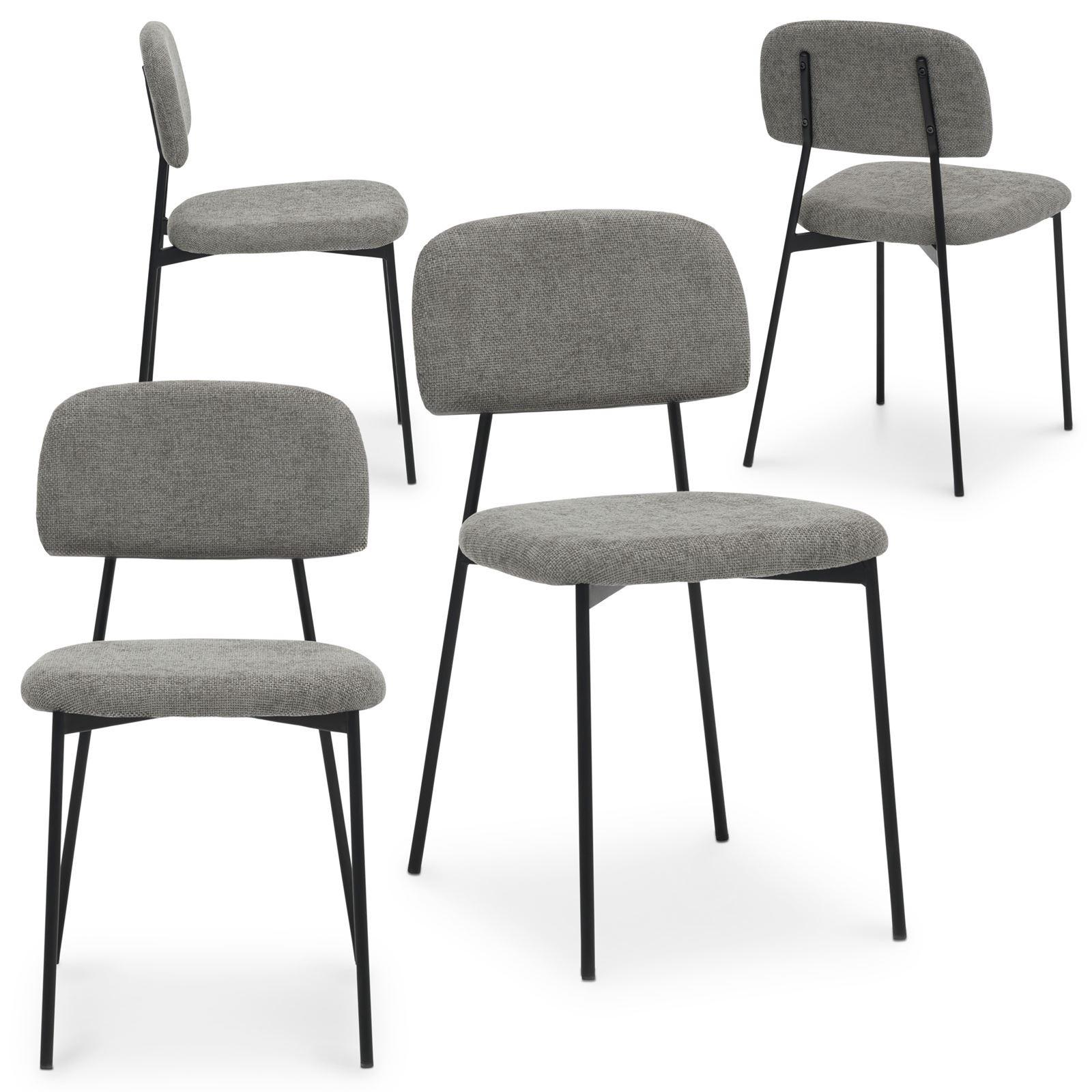 ESSZIMMERSTÜHLE TOLEDO 4er-Set hellgrau - Hellgrau, Textil (44/78/49cm) - IDIMEX