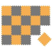 SPIELMATTE ab Null - 180/90/1 cm Puzzlematte Grau - Gelb/Grau, Kunststoff (30/30cm) - Littletom