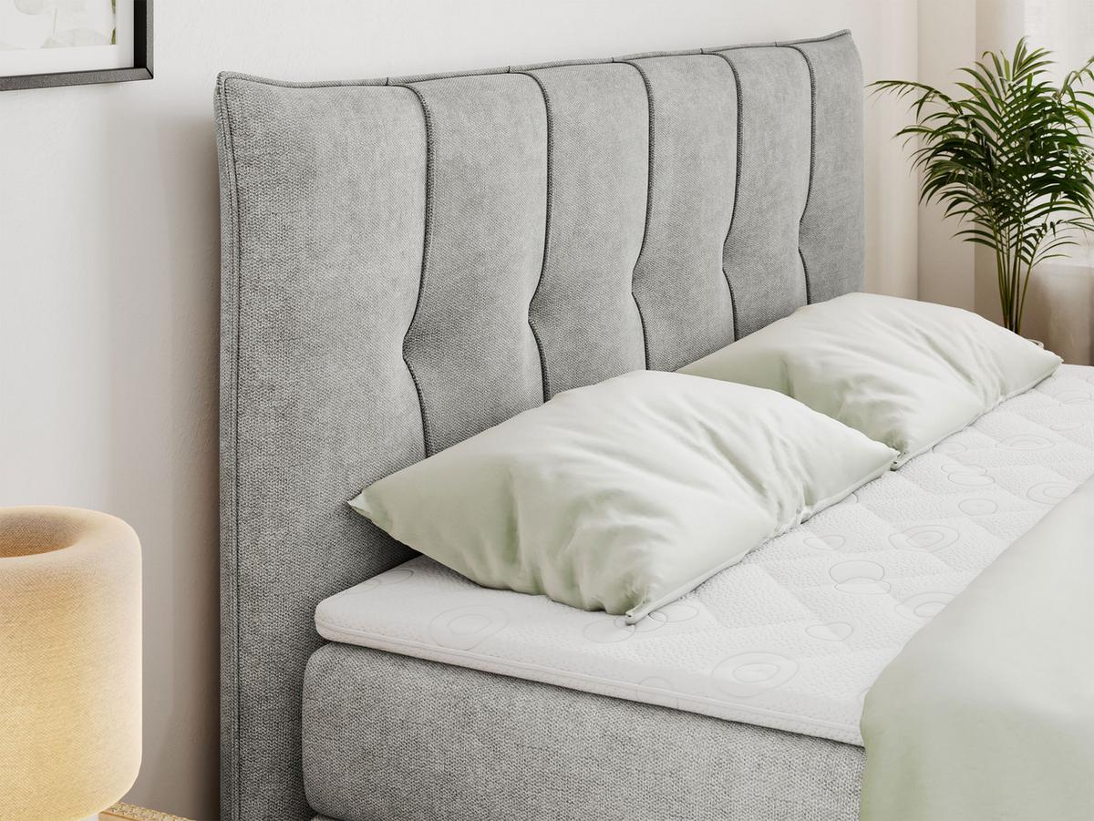 BOXSPRINGBETT PREMIUM 11 KING 160/200 Hellgrau Struktur - H3 - Hellgrau, Holz/Textil (160/200cm) - MKS