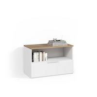 KOMMODE Piave Weiß/Sonoma mit 1 geschlossenem Fach - Weiß/Sonoma Eiche, Holzwerkstoff (80/50/40cm) - Livinity®