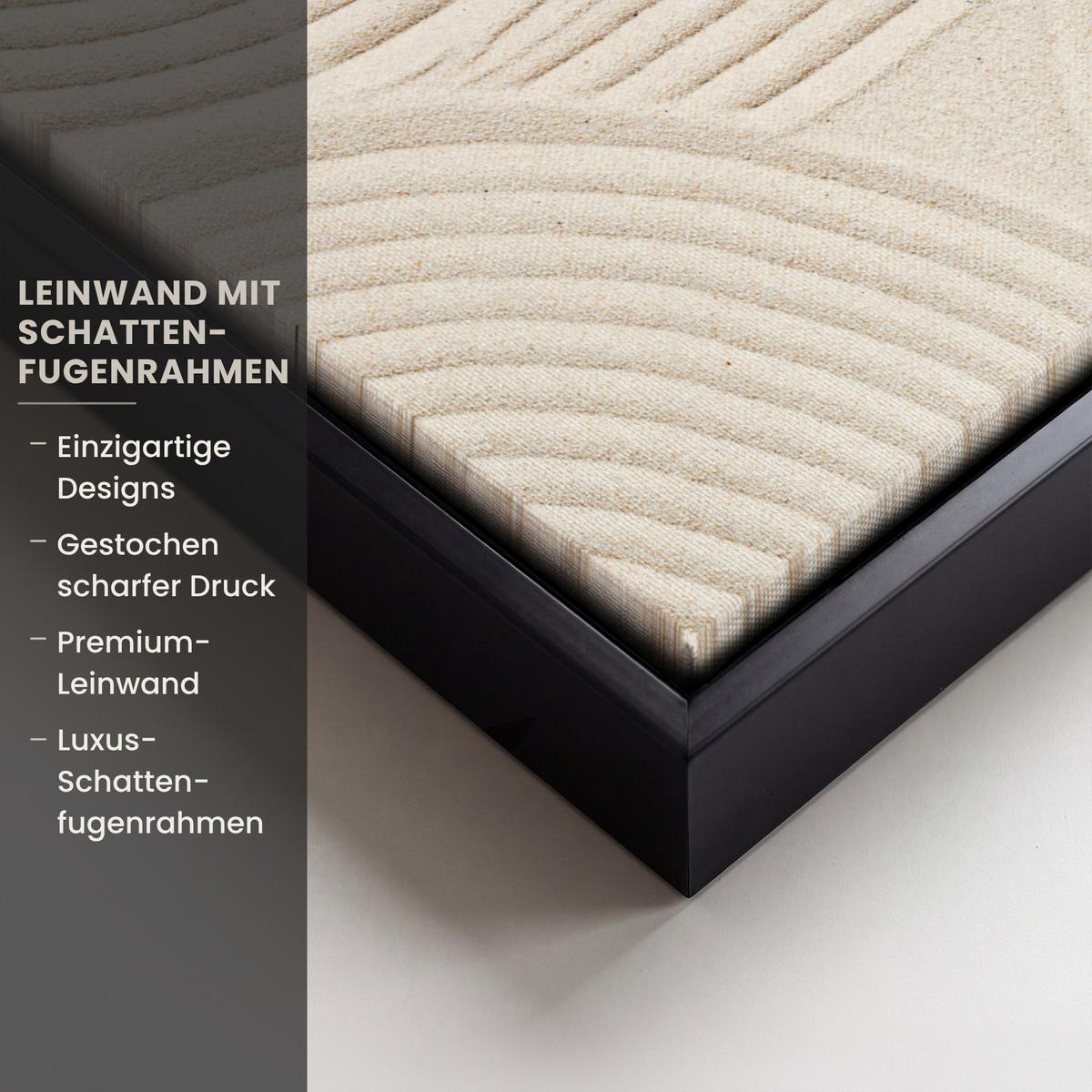 LEINWAND Bilder mit Rahmen - Muster - Abstrakt - Weiß - 40x30 - Beige, Textil (40/30cm) - MuchoWow